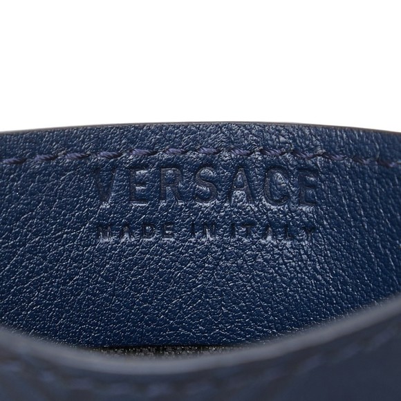Versace Medusa Card Case Navy Blue Leather - Picture 8 of 9